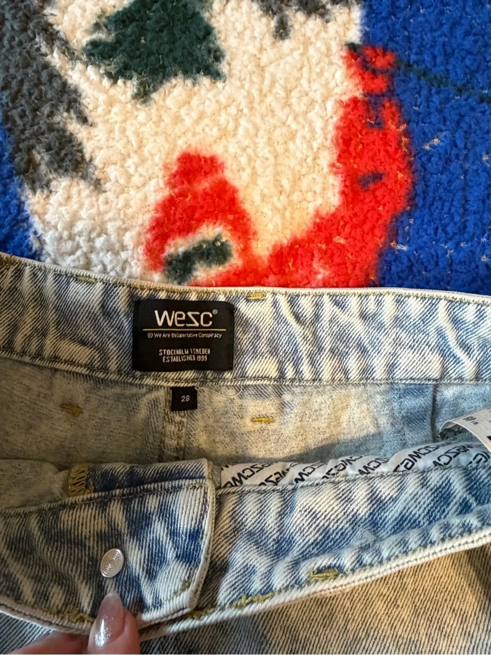 Wesc Light Blue Denim Cargo Shorts - Picture 4 of 5
